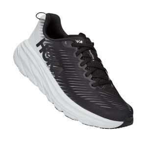 Hoka One One Rincon 3 Wide Mens 9.5 2E Black White Running Shoes 1121370 BWHT